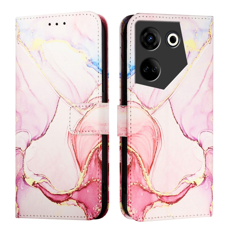 For Tecno Camon 20 / 20 Pro 4G PT003 Marble Pattern Flip Leather Phone Case