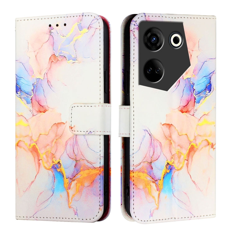 For Tecno Camon 20 / 20 Pro 4G PT003 Marble Pattern Flip Leather Phone Case