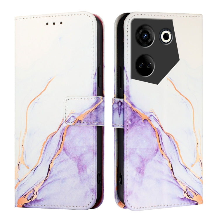 For Tecno Camon 20 / 20 Pro 4G PT003 Marble Pattern Flip Leather Phone Case
