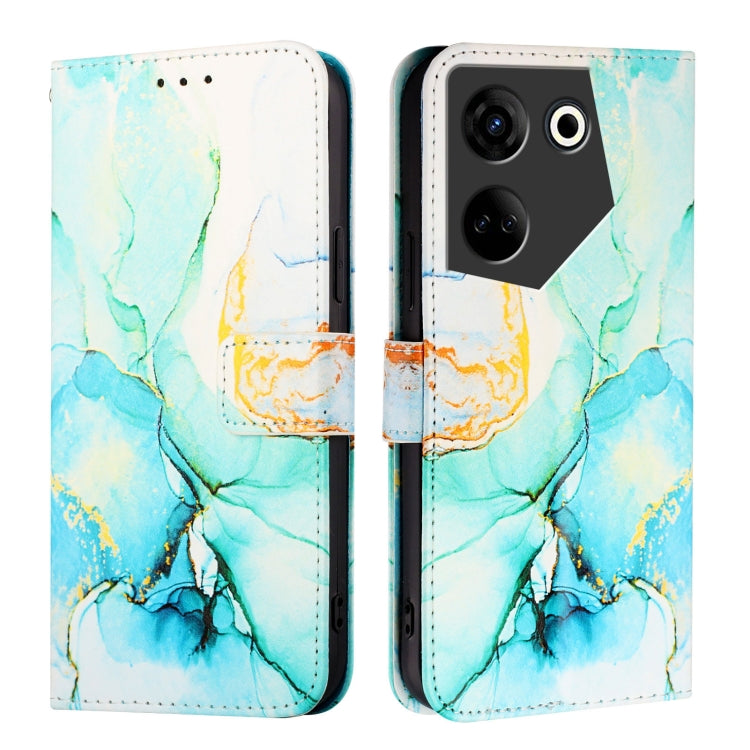 For Tecno Camon 20 / 20 Pro 4G PT003 Marble Pattern Flip Leather Phone Case
