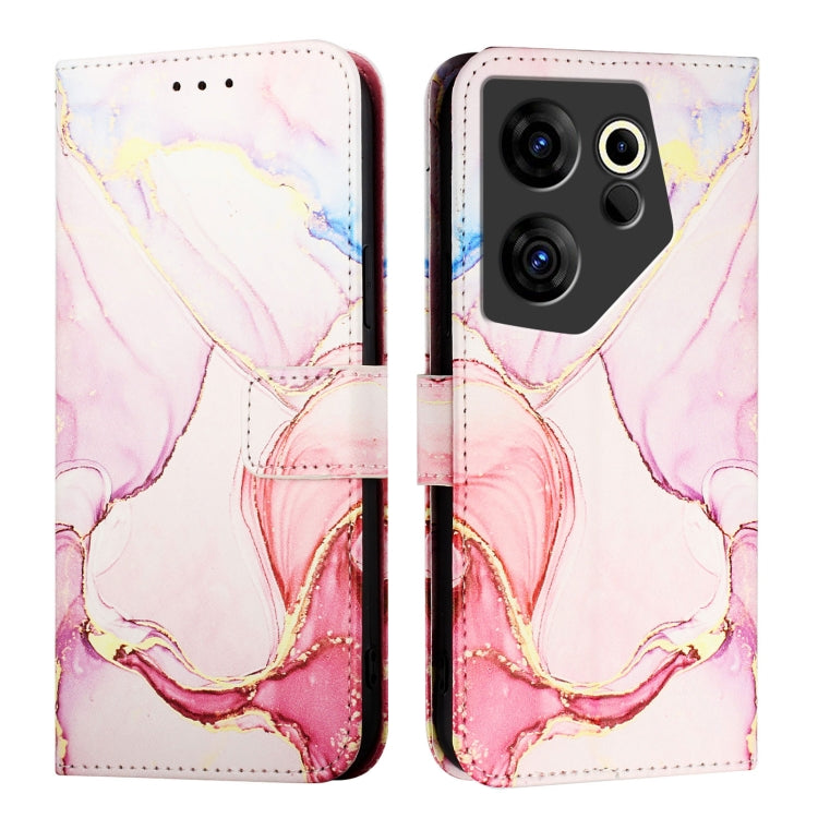 For Tecno Camon 20 Premier 5G CK9N PT003 Marble Pattern Flip Leather Phone Case