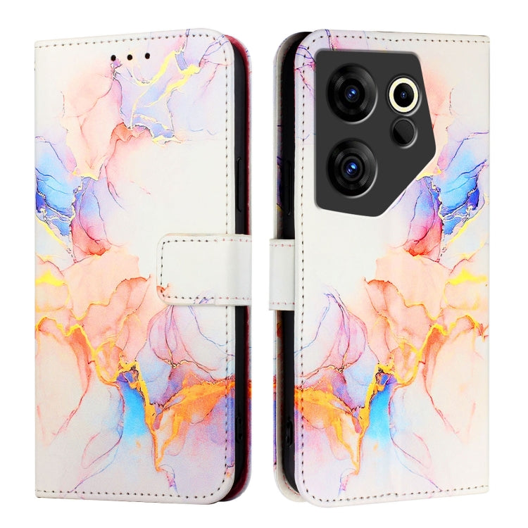 For Tecno Camon 20 Premier 5G CK9N PT003 Marble Pattern Flip Leather Phone Case