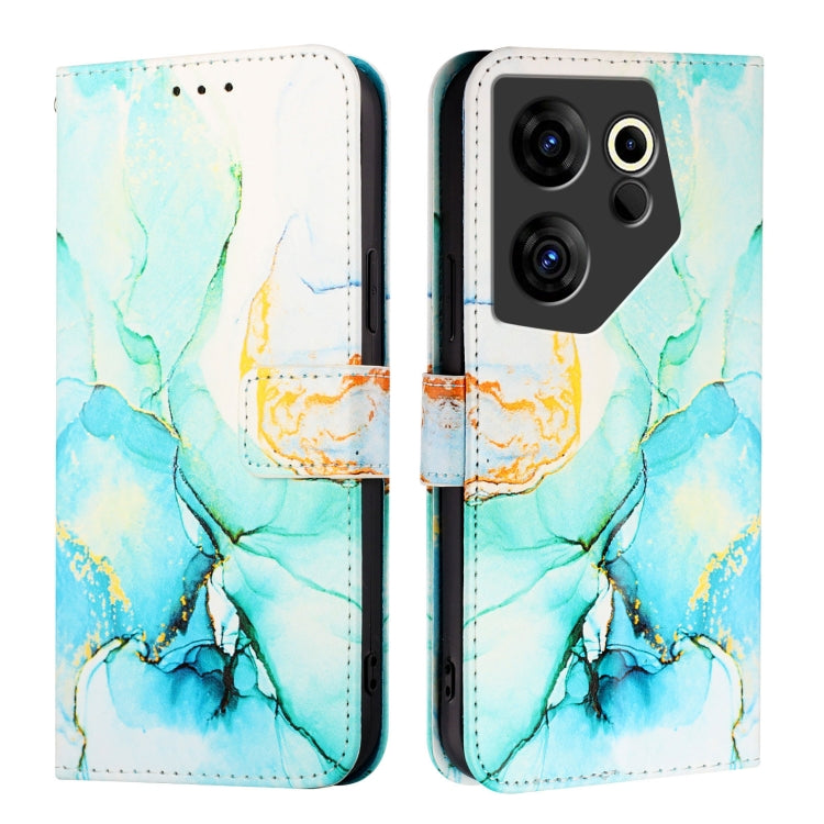 For Tecno Camon 20 Premier 5G CK9N PT003 Marble Pattern Flip Leather Phone Case