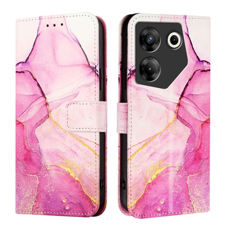 For Tecno Camon 20 Pro 5G PT003 Marble Pattern Flip Leather Phone Case
