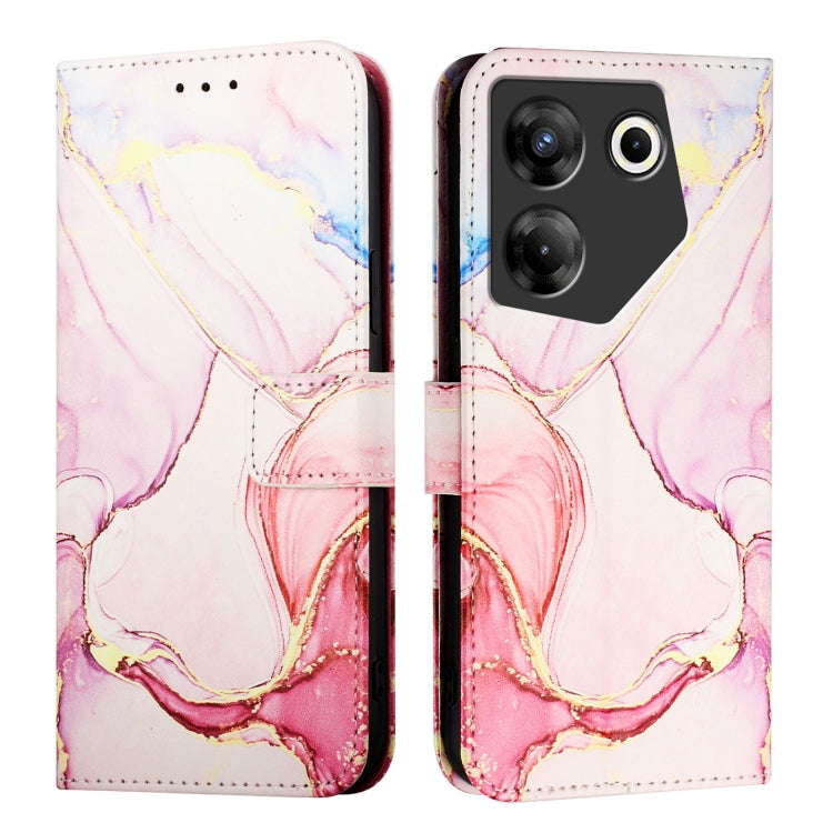For Tecno Camon 20 Pro 5G PT003 Marble Pattern Flip Leather Phone Case