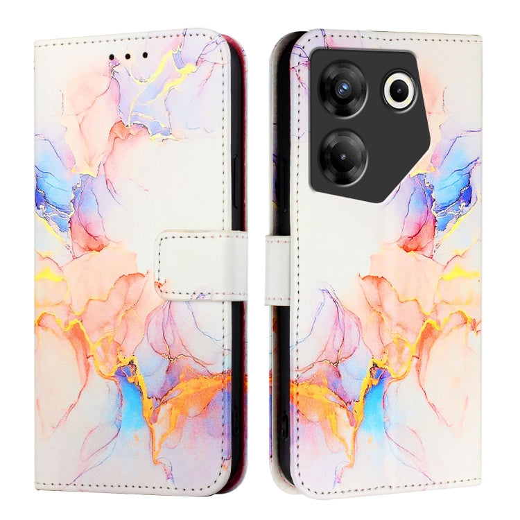 For Tecno Camon 20 Pro 5G PT003 Marble Pattern Flip Leather Phone Case