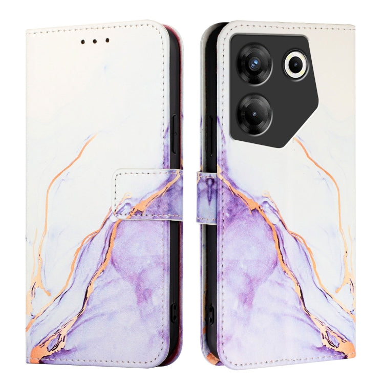 For Tecno Camon 20 Pro 5G PT003 Marble Pattern Flip Leather Phone Case