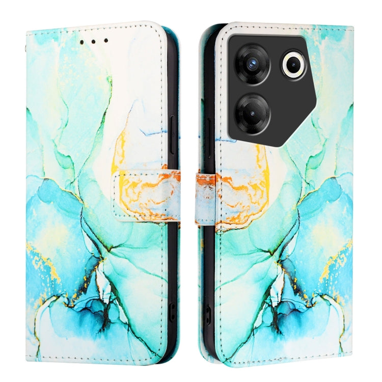For Tecno Camon 20 Pro 5G PT003 Marble Pattern Flip Leather Phone Case