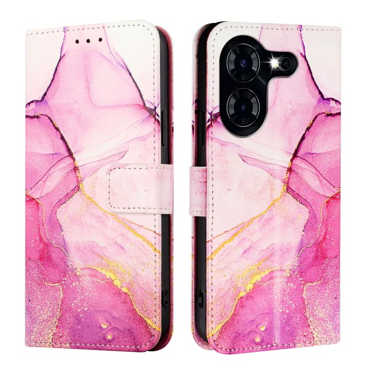 For Tecno Pova 5 4G PT003 Marble Pattern Flip Leather Phone Case