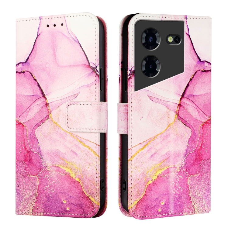 For Tecno Pova 5 Pro 5G PT003 Marble Pattern Flip Leather Phone Case