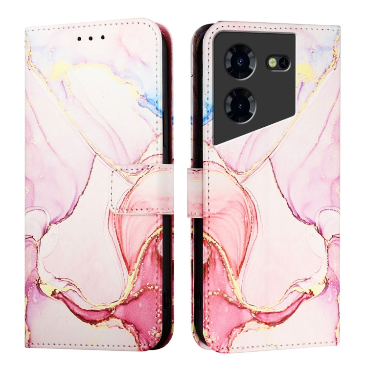 For Tecno Pova 5 Pro 5G PT003 Marble Pattern Flip Leather Phone Case