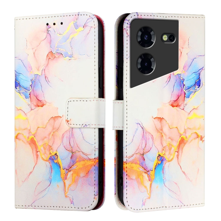 For Tecno Pova 5 Pro 5G PT003 Marble Pattern Flip Leather Phone Case