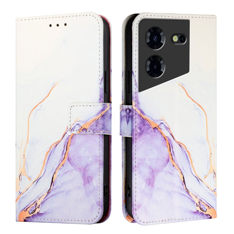 For Tecno Pova 5 Pro 5G PT003 Marble Pattern Flip Leather Phone Case