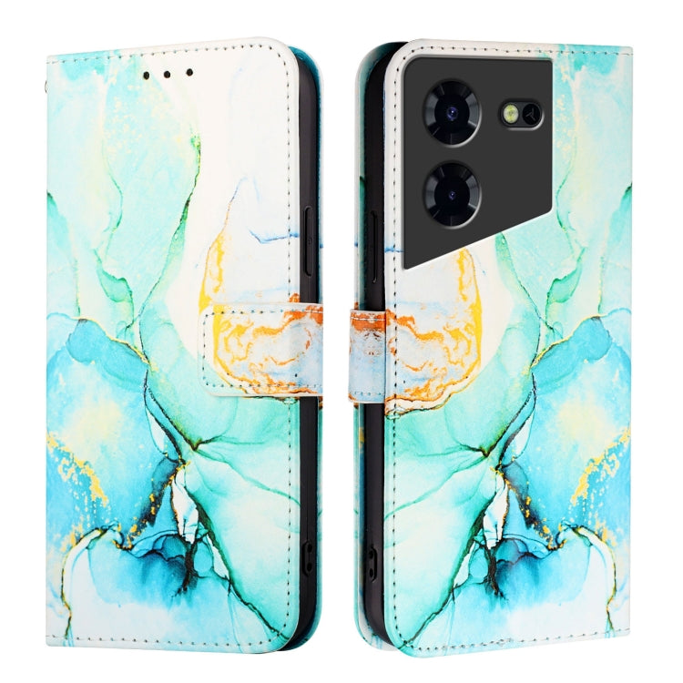 For Tecno Pova 5 Pro 5G PT003 Marble Pattern Flip Leather Phone Case