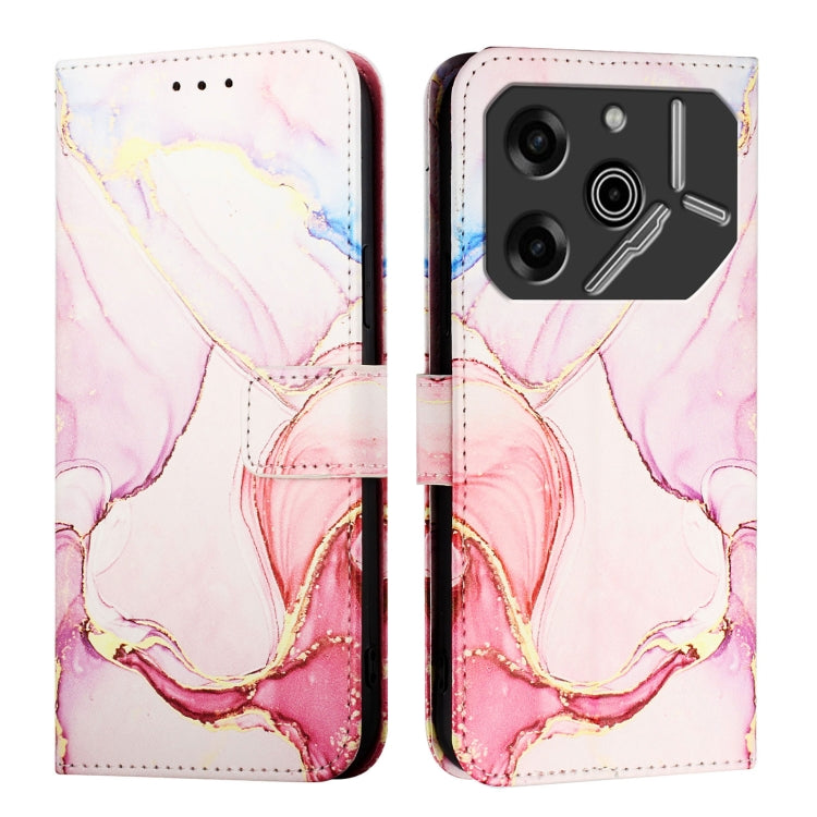For Tecno Pova 6 5G PT003 Marble Pattern Flip Leather Phone Case