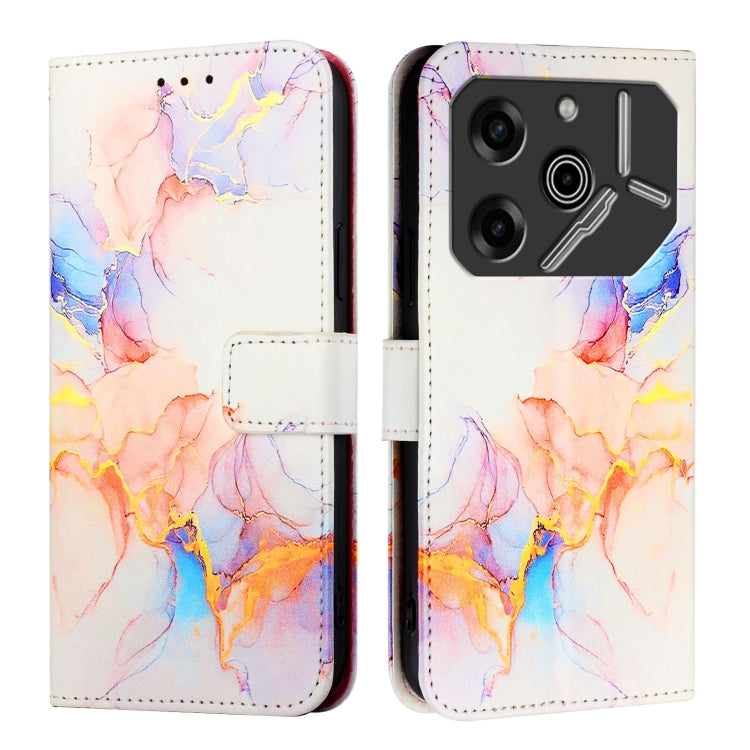 For Tecno Pova 6 5G PT003 Marble Pattern Flip Leather Phone Case