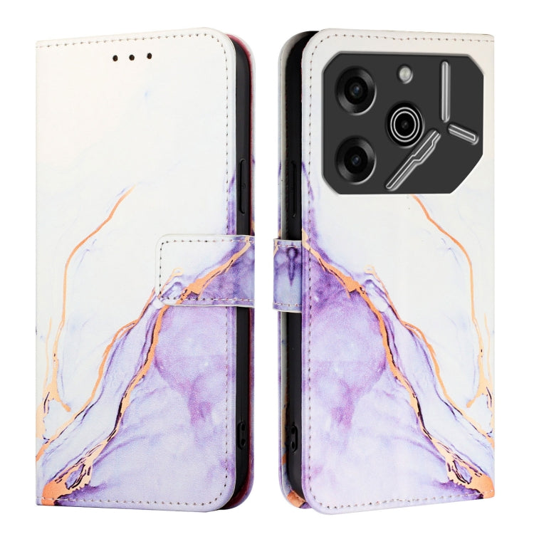 For Tecno Pova 6 5G PT003 Marble Pattern Flip Leather Phone Case
