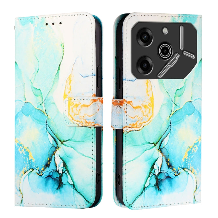 For Tecno Pova 6 5G PT003 Marble Pattern Flip Leather Phone Case