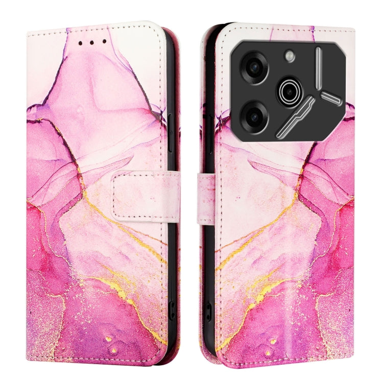For Tecno Pova 6 Pro PT003 Marble Pattern Flip Leather Phone Case