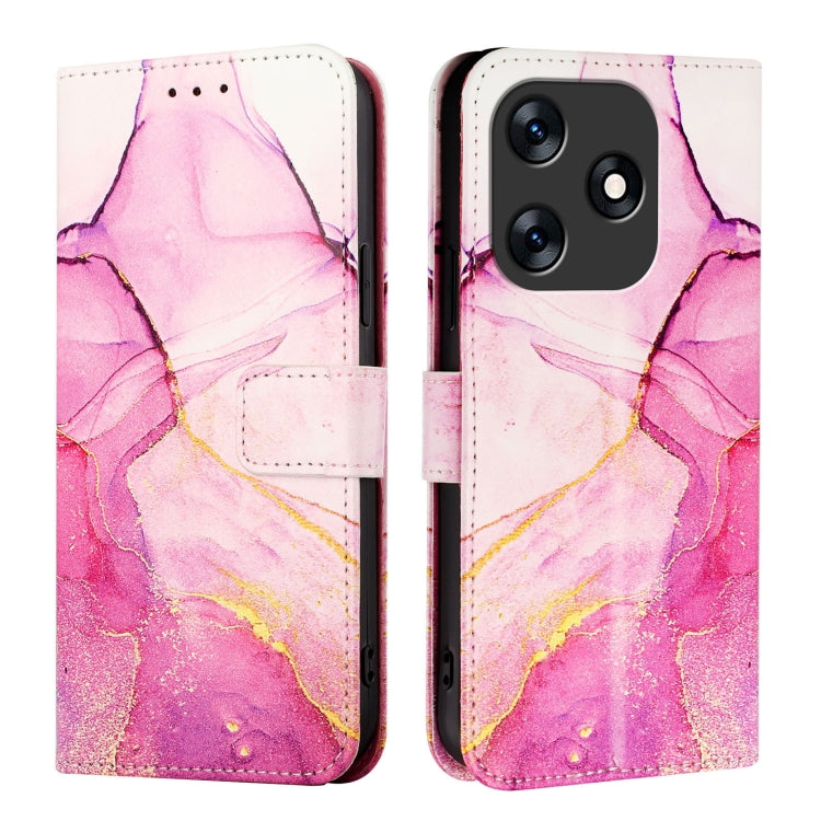 For Tecno Spark 10 4G PT003 Marble Pattern Flip Leather Phone Case