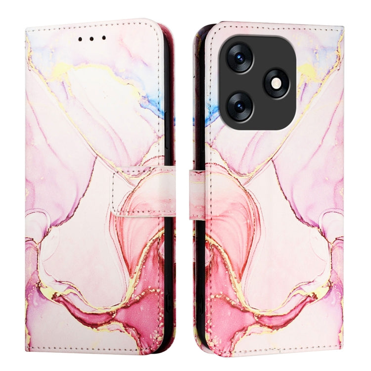For Tecno Spark 10 4G PT003 Marble Pattern Flip Leather Phone Case