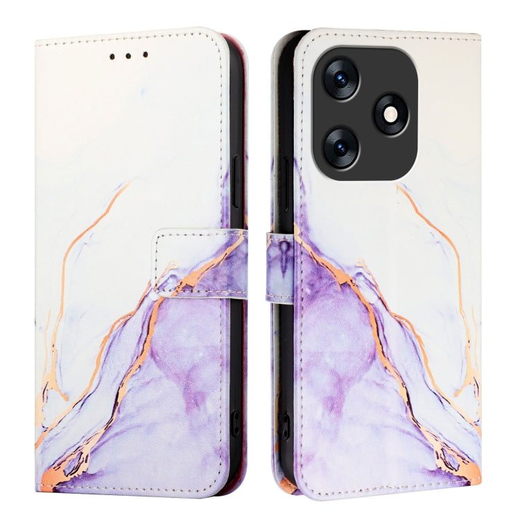 For Tecno Spark 10 4G PT003 Marble Pattern Flip Leather Phone Case