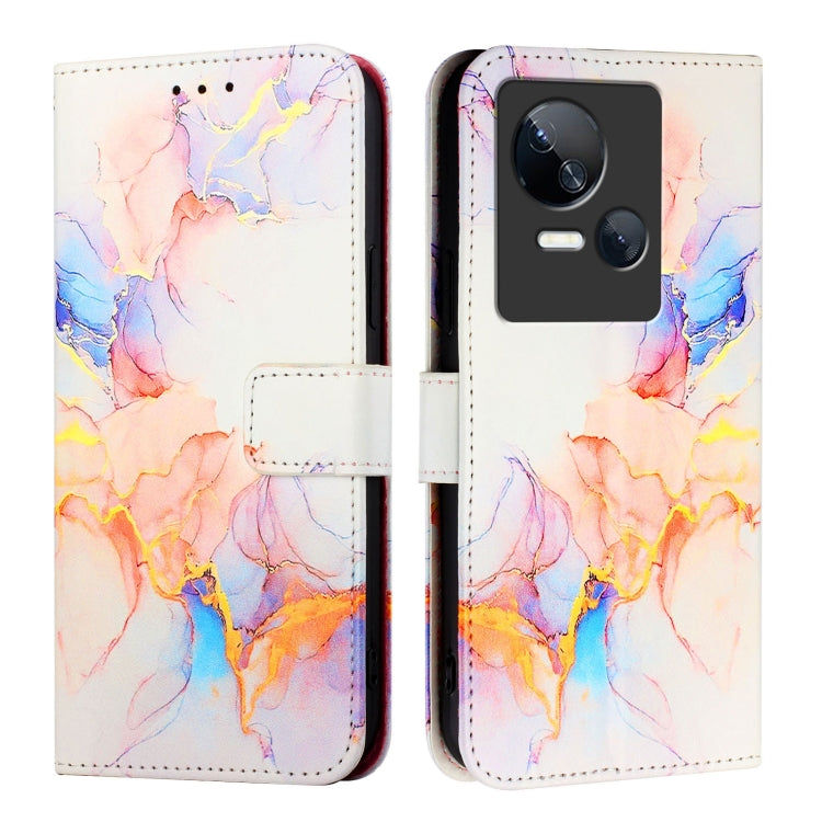 For Tecno Spark 10 5G PT003 Marble Pattern Flip Leather Phone Case