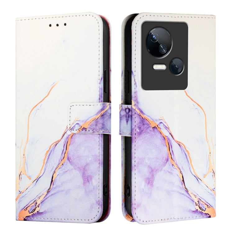 For Tecno Spark 10 5G PT003 Marble Pattern Flip Leather Phone Case