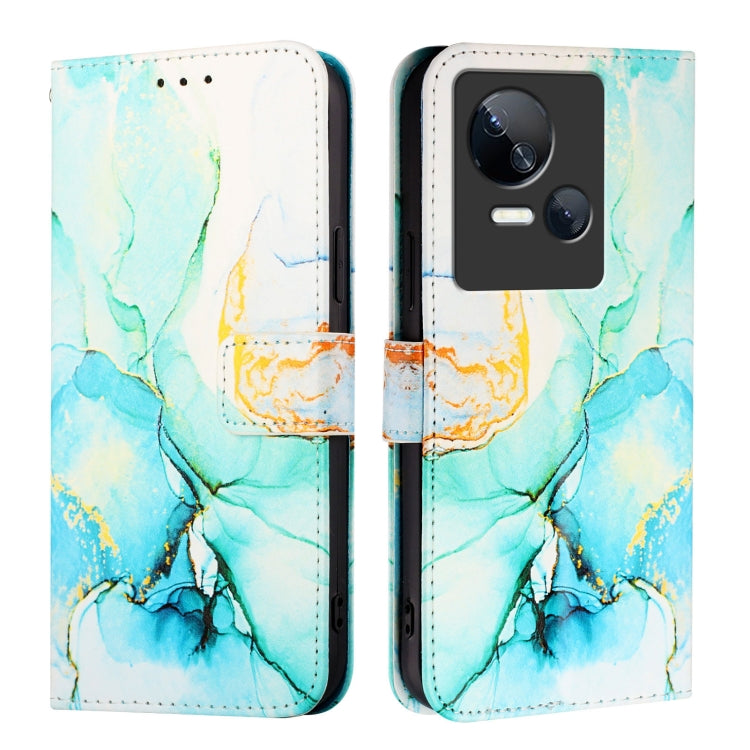 For Tecno Spark 10 5G PT003 Marble Pattern Flip Leather Phone Case