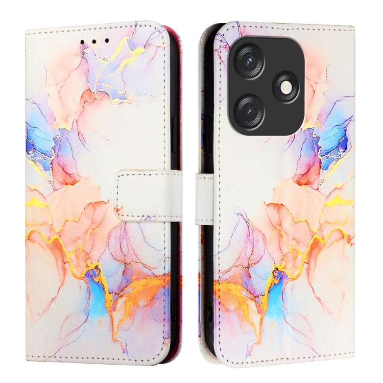 For Tecno Spark 10C PT003 Marble Pattern Flip Leather Phone Case