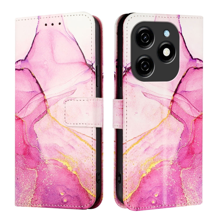 For Tecno Spark 20 PT003 Marble Pattern Flip Leather Phone Case