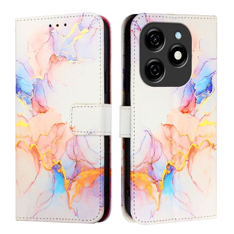 For Tecno Spark 20 PT003 Marble Pattern Flip Leather Phone Case