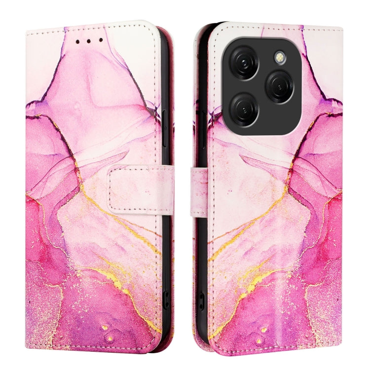 For Tecno Spark 20 Pro PT003 Marble Pattern Flip Leather Phone Case