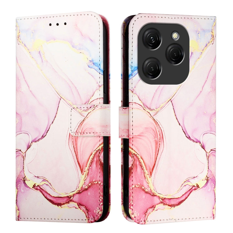 For Tecno Spark 20 Pro PT003 Marble Pattern Flip Leather Phone Case