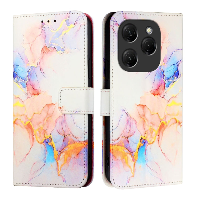 For Tecno Spark 20 Pro PT003 Marble Pattern Flip Leather Phone Case