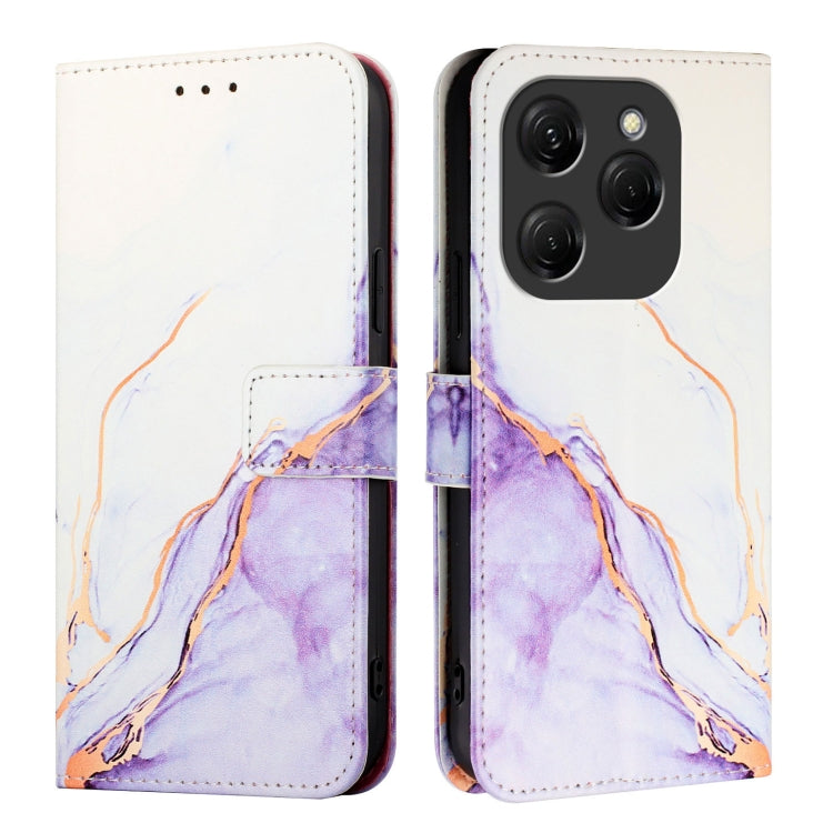 For Tecno Spark 20 Pro PT003 Marble Pattern Flip Leather Phone Case