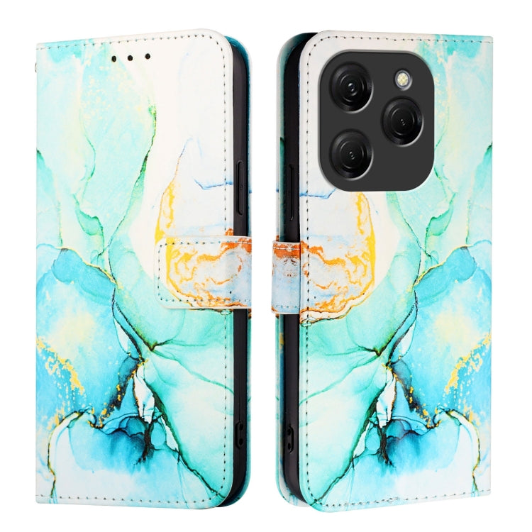 For Tecno Spark 20 Pro PT003 Marble Pattern Flip Leather Phone Case