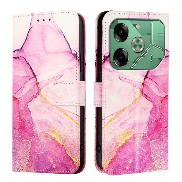 For Tecno Pova 6 4G PT003 Marble Pattern Flip Leather Phone Case