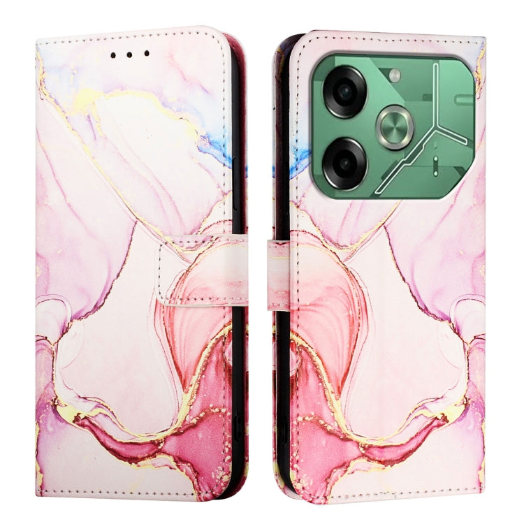For Tecno Pova 6 4G PT003 Marble Pattern Flip Leather Phone Case