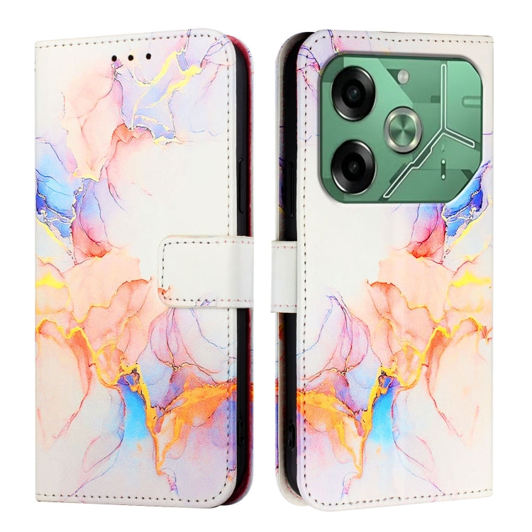 For Tecno Pova 6 4G PT003 Marble Pattern Flip Leather Phone Case