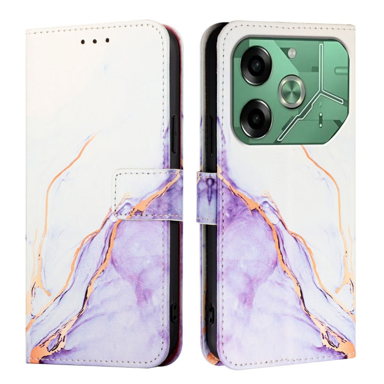 For Tecno Pova 6 4G PT003 Marble Pattern Flip Leather Phone Case
