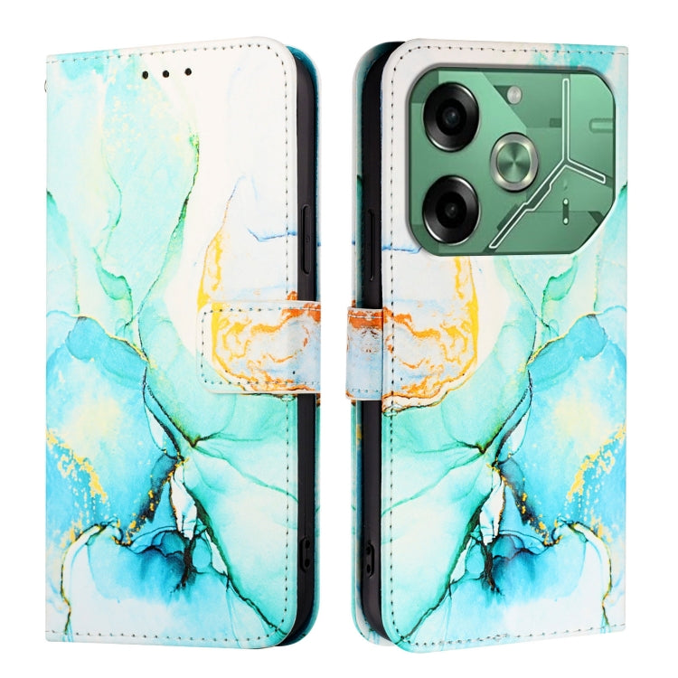 For Tecno Pova 6 4G PT003 Marble Pattern Flip Leather Phone Case