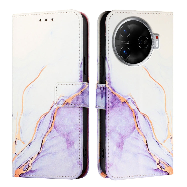 For Tecno Camon 30 Pro 5G PT003 Marble Pattern Flip Leather Phone Case