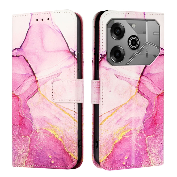 For Tecno Pova 6 Neo PT003 Marble Pattern Flip Leather Phone Case