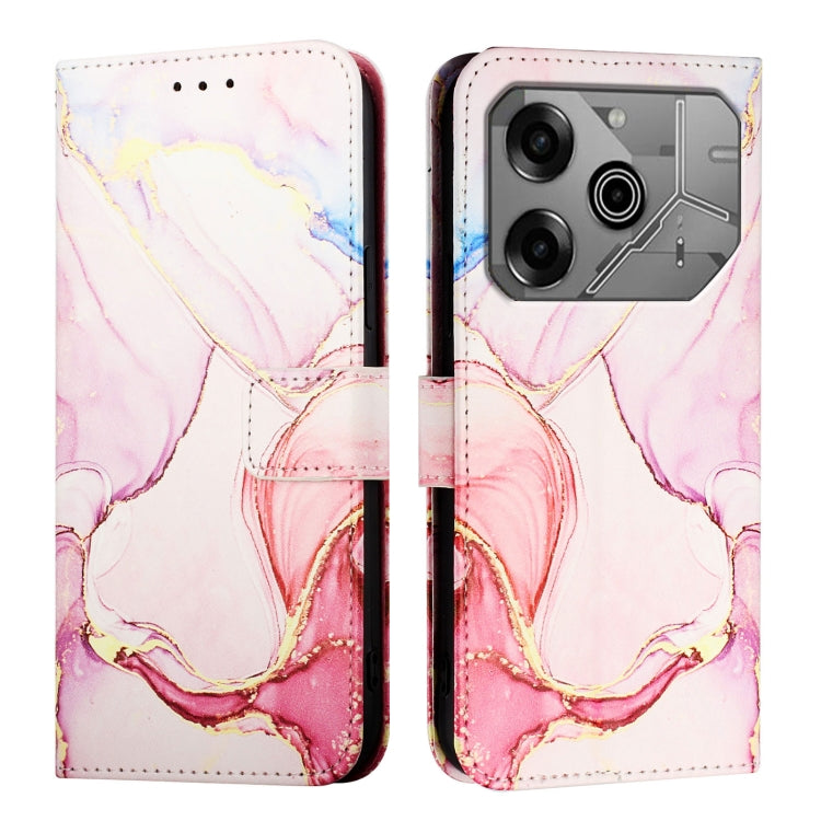 For Tecno Pova 6 Neo PT003 Marble Pattern Flip Leather Phone Case