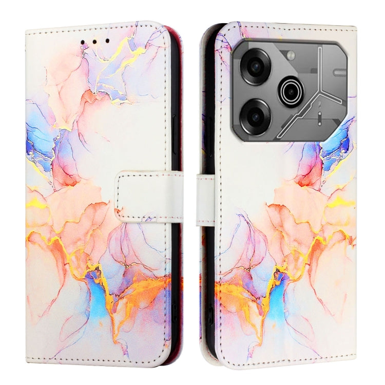 For Tecno Pova 6 Neo PT003 Marble Pattern Flip Leather Phone Case
