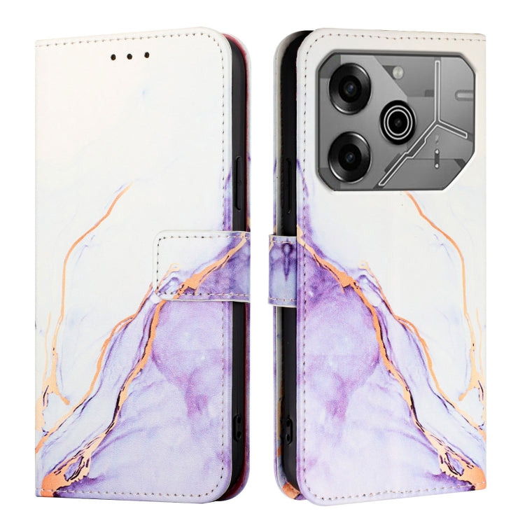 For Tecno Pova 6 Neo PT003 Marble Pattern Flip Leather Phone Case