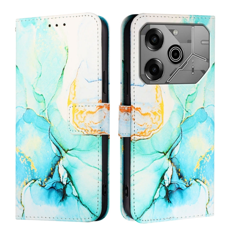 For Tecno Pova 6 Neo PT003 Marble Pattern Flip Leather Phone Case