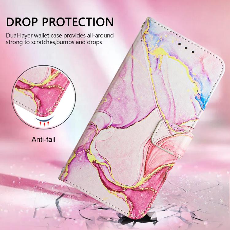 For Tecno Spark Slim 5G PT003 Marble Pattern Flip Leather Phone Case