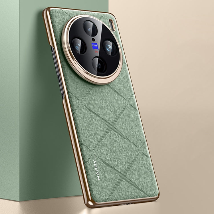 For vivo X100 Pro / X100s Pro Plain Leather PC Phone Case